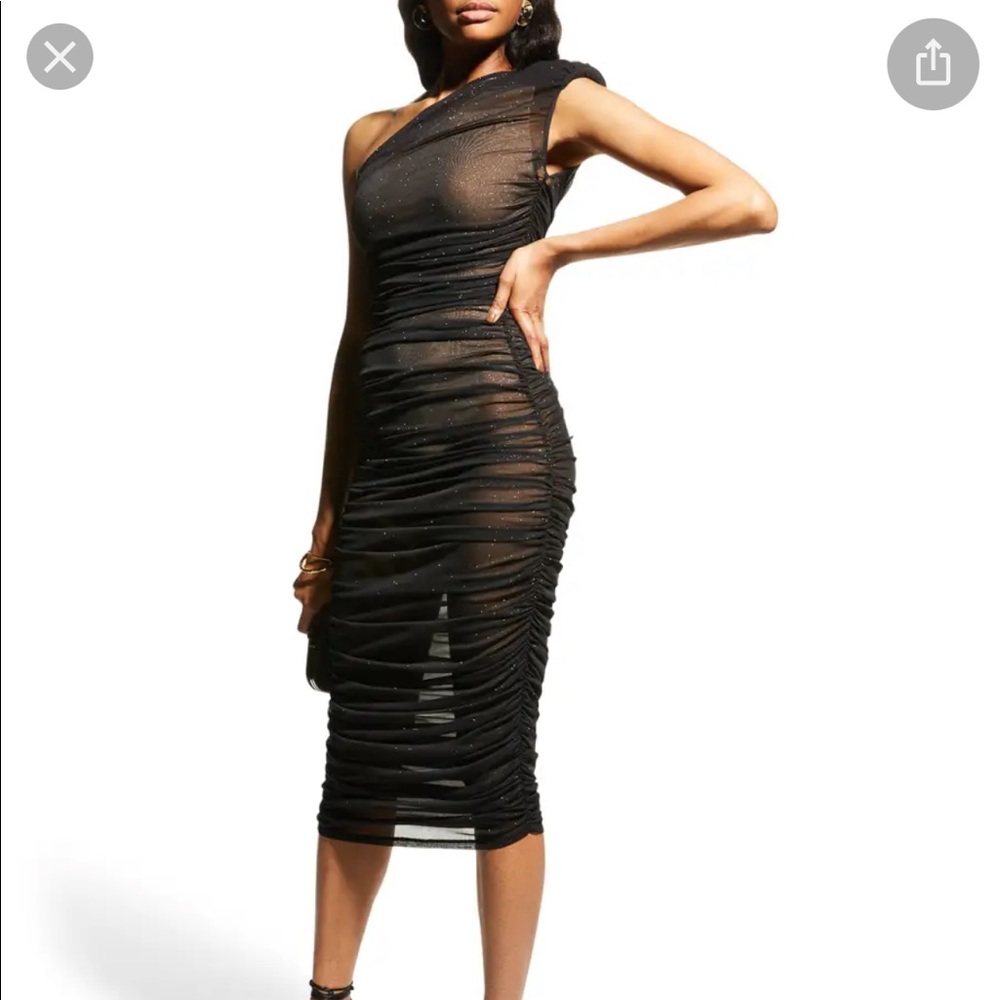 Bronx and Banco Maya Noir One Shoulder Midi Dress BRAND NEW WITH TAGS